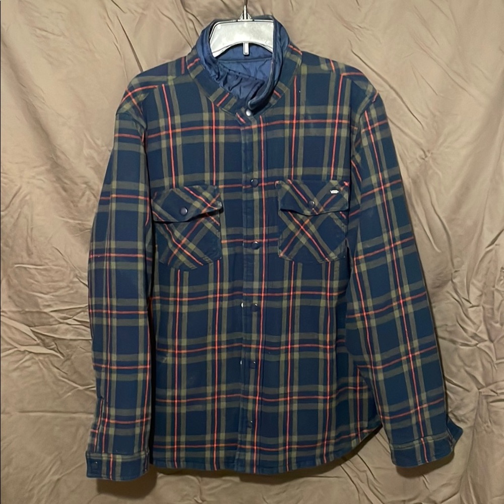 Vans reversible plaid coat size large